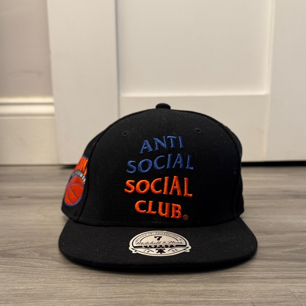 Anti Social Social Club Black Hat with Blue and Orange Embroidery